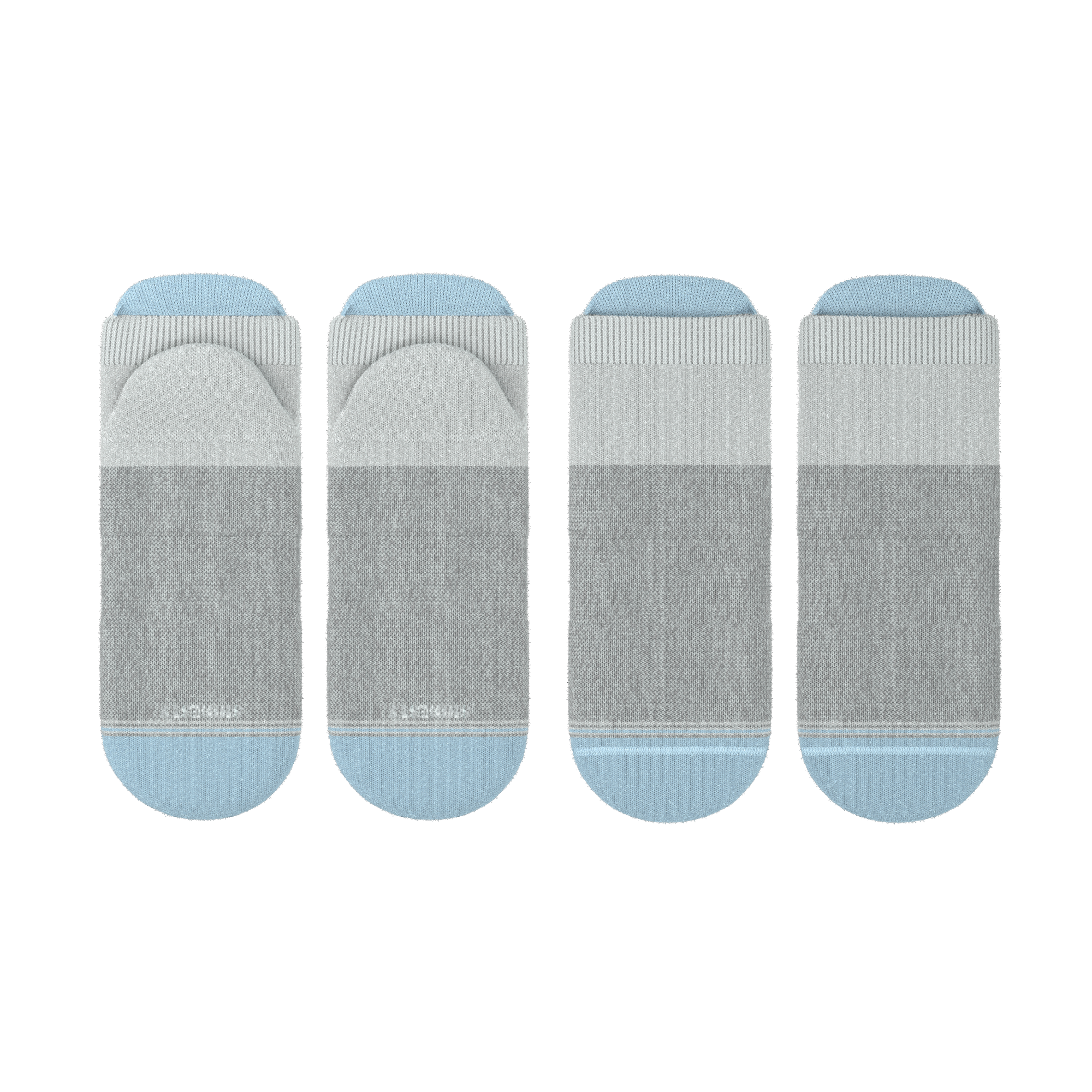 The Pacific Blue | Blue Grey Tri Color Block Heel Hammock™ Ankle Socks 3 Pack - Shinesty