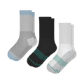 Versatile Solids Mix Pack | Blue Tri Color Block and Solids Heel Hammock™ Crew Socks 3 Pack - Shinesty