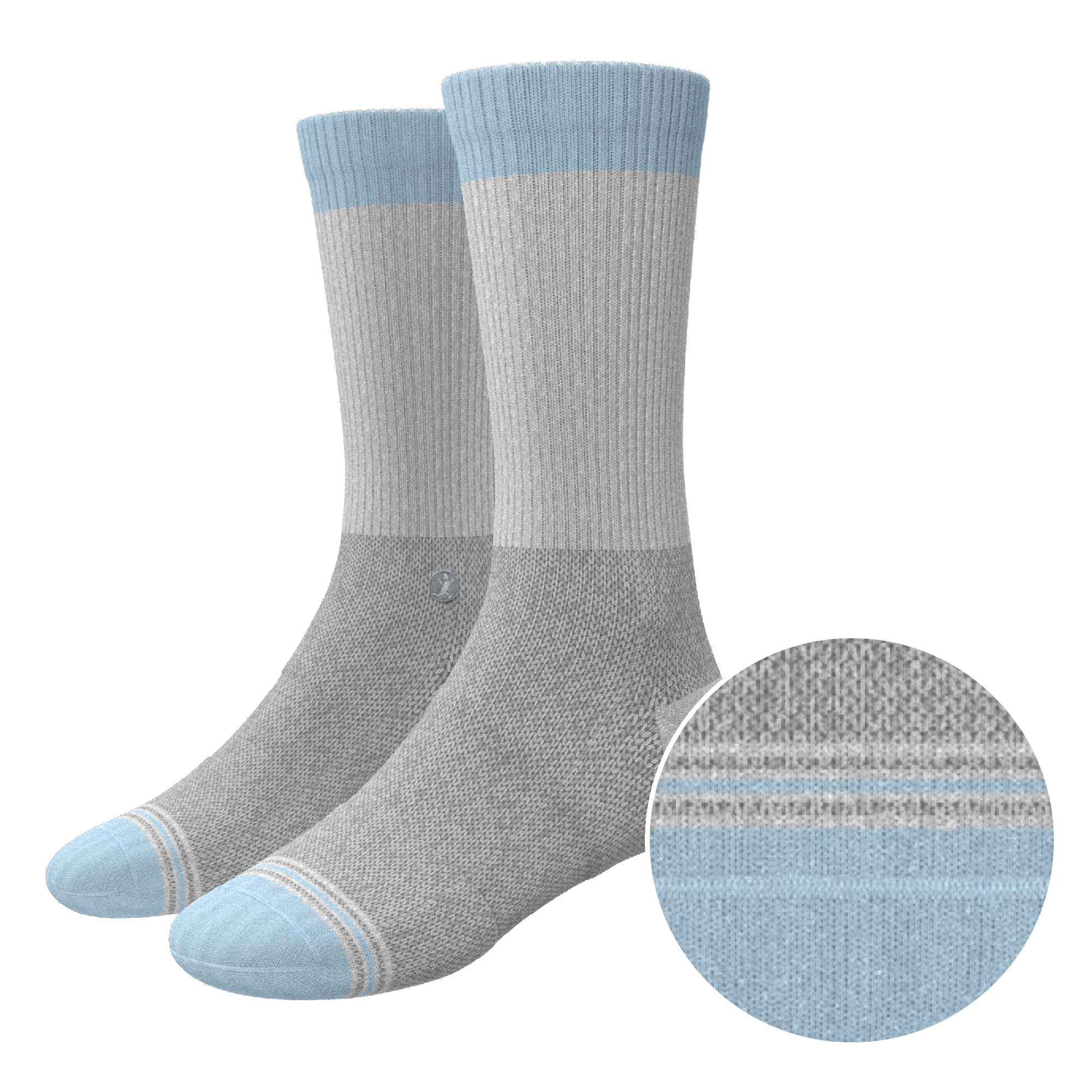 The Pacific Blue | Tri Color Block Heel Hammock™ Crew Socks - Shinesty