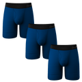 The Package Deal | Long Leg Navy Blue Ball Hammock® Pouch Underwear With Fly 3 Pack - Shinesty