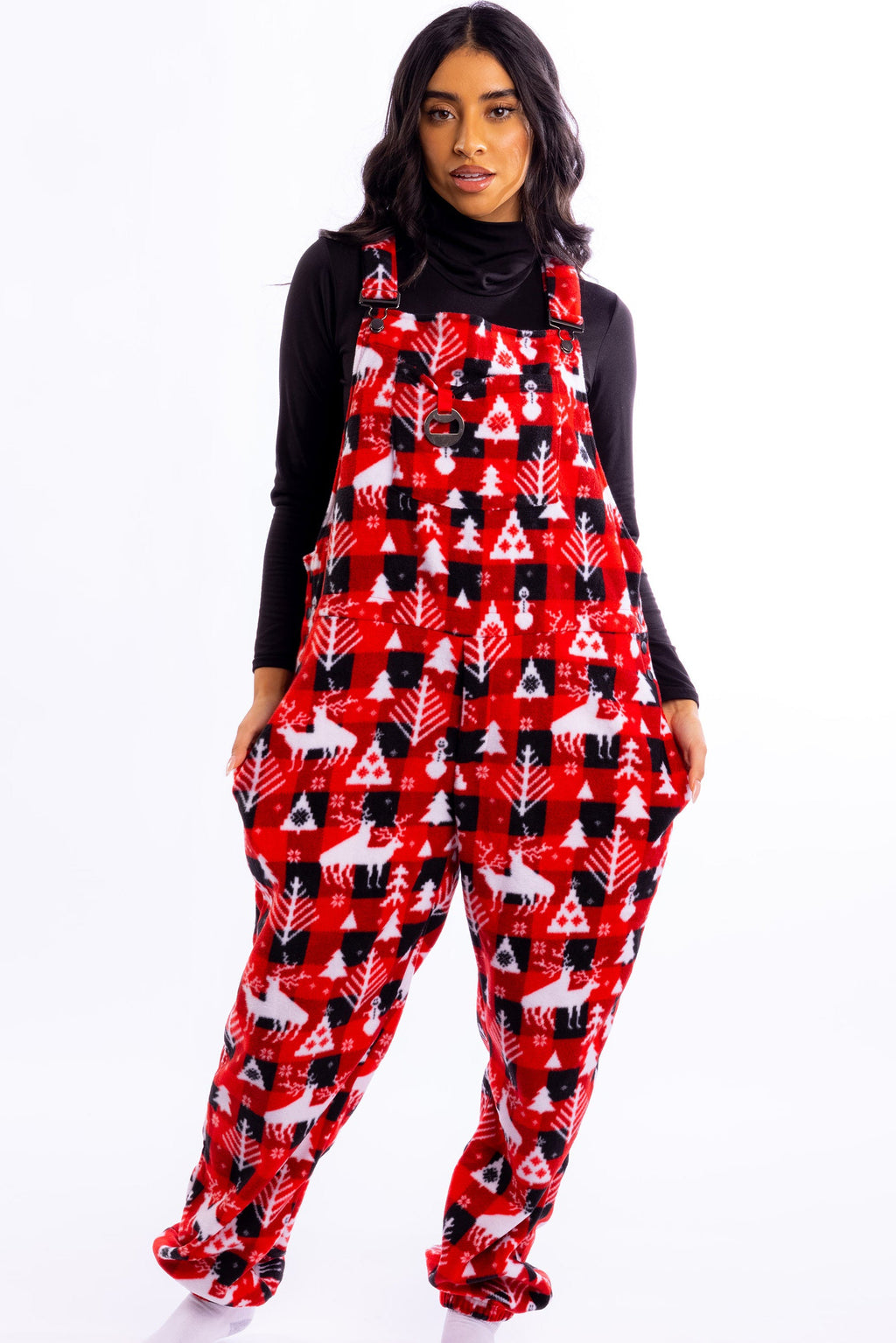 The Christmas Canoodle | Unisex Fleece Pajamaralls® - Shinesty