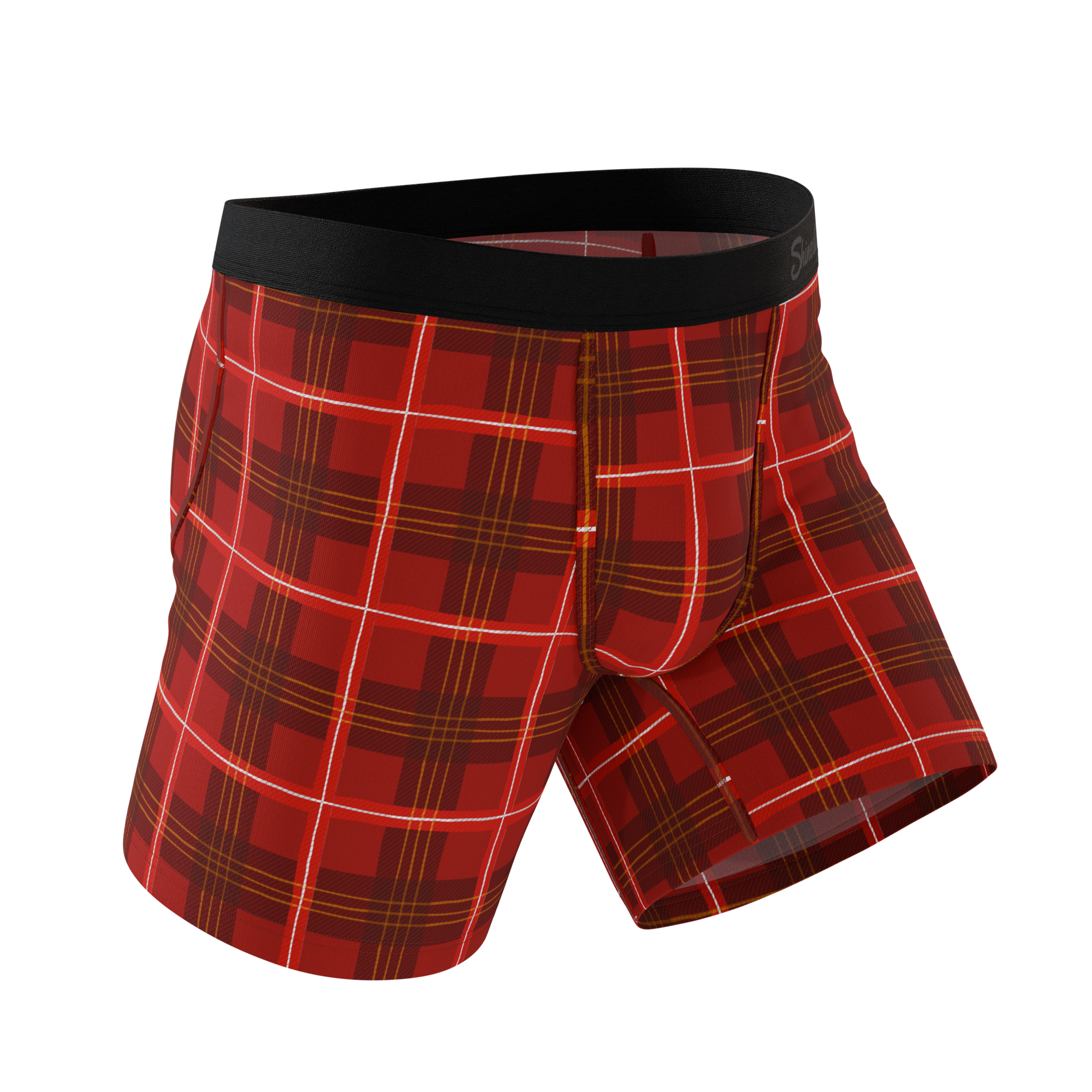 The Partridge | Red Cozy Plaid Ball Hammock® Pouch Underwear - Shinesty