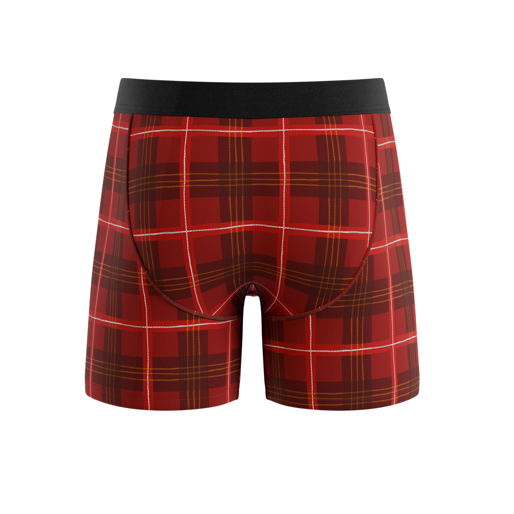 The Partridge | Red Cozy Plaid Ball Hammock® Pouch Underwear - Shinesty