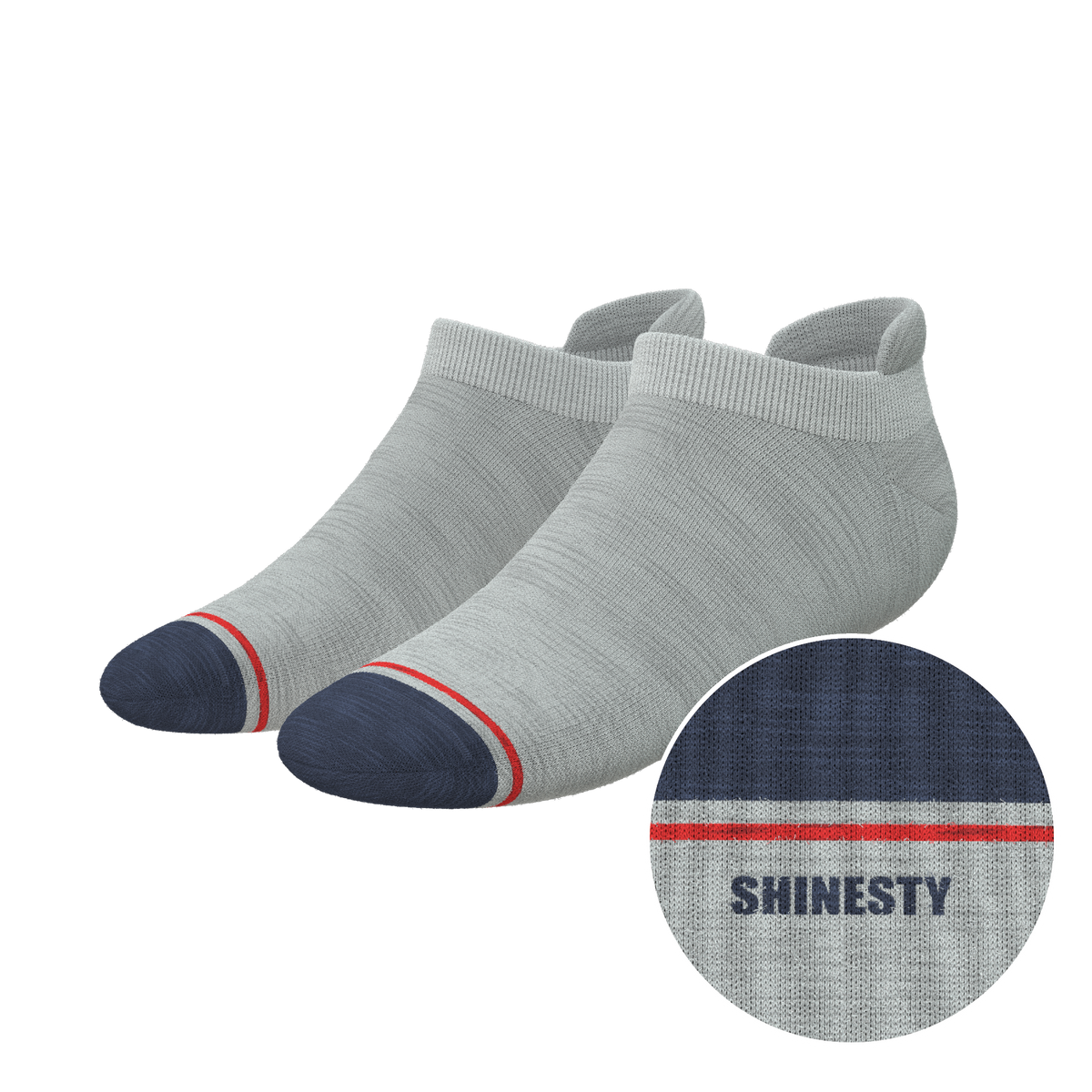 The Pebble | Grey Heel Hammock™ Ankle Socks - Shinesty