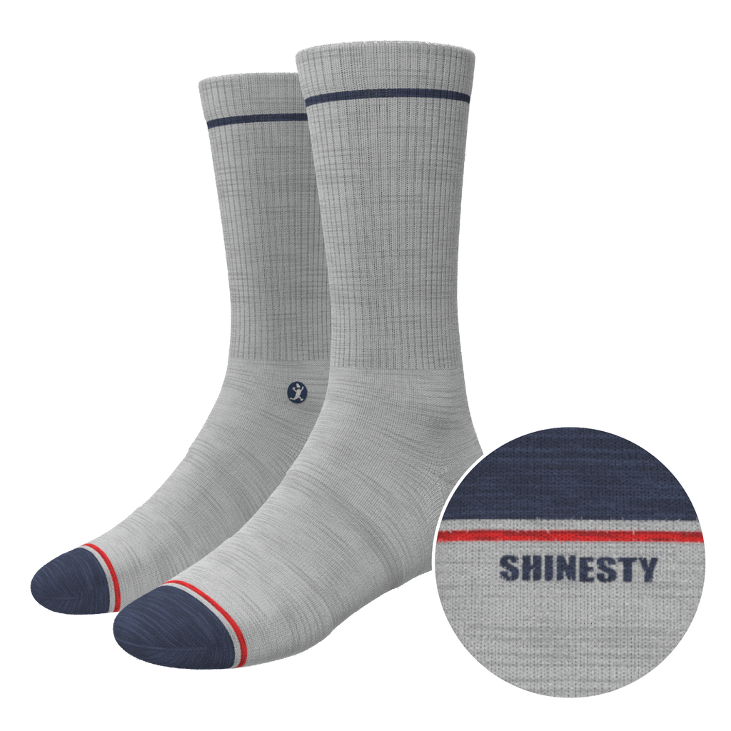 The Pebble | Grey Heel Hammock™ Crew Socks - Shinesty