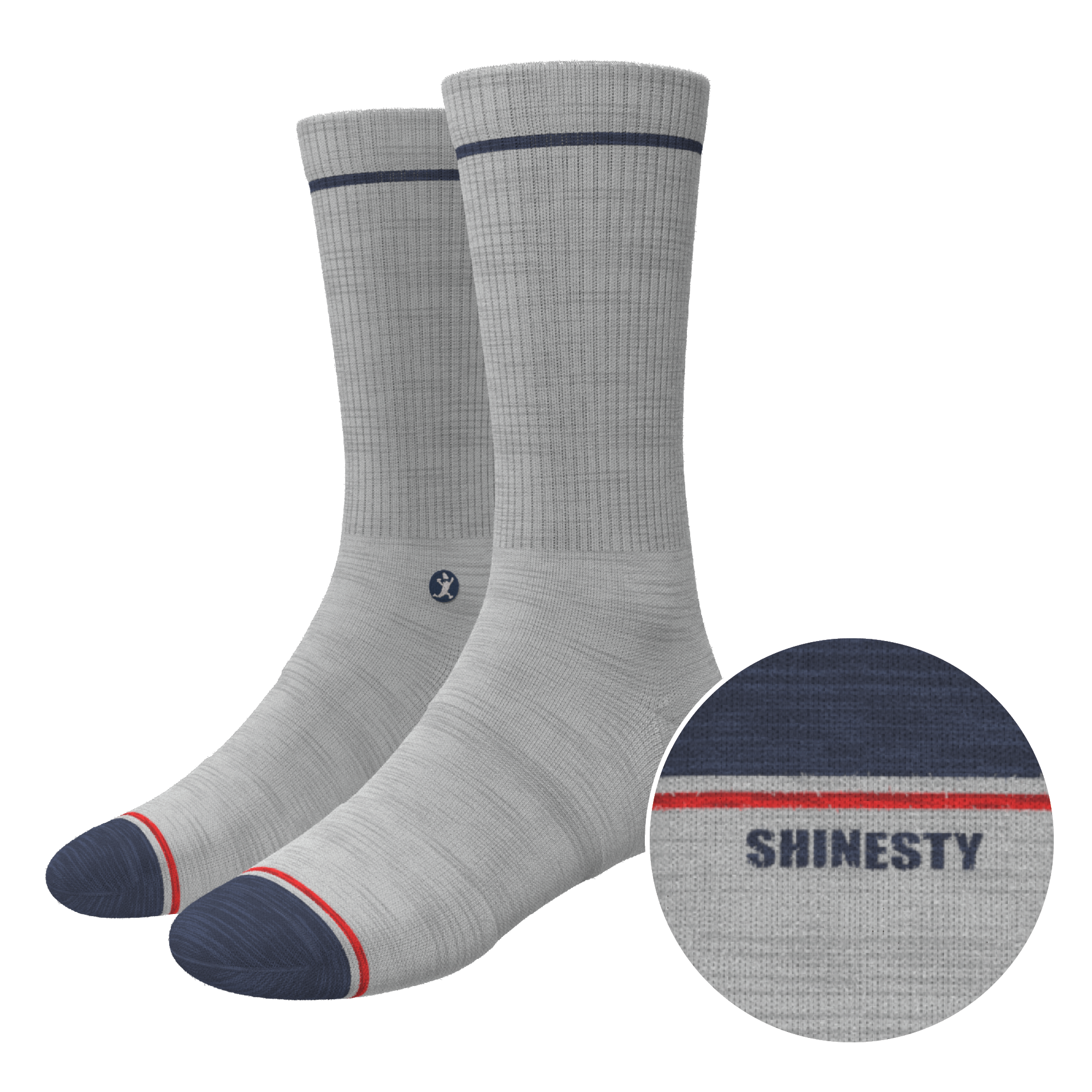 The Pebble | Grey Heel Hammock™ Crew Socks - Shinesty