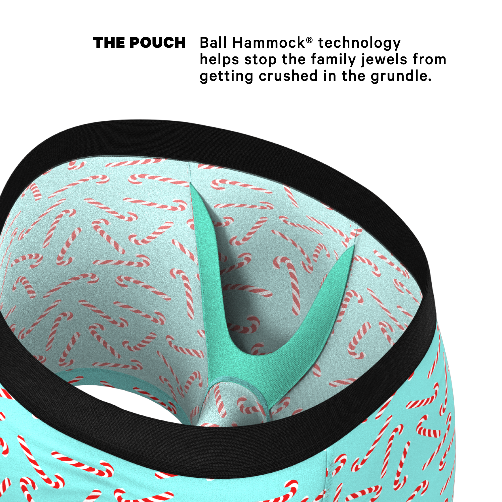 The Peppermint Pimp Canes | Candy Cane Ball Hammock® Pouch Underwear - Shinesty