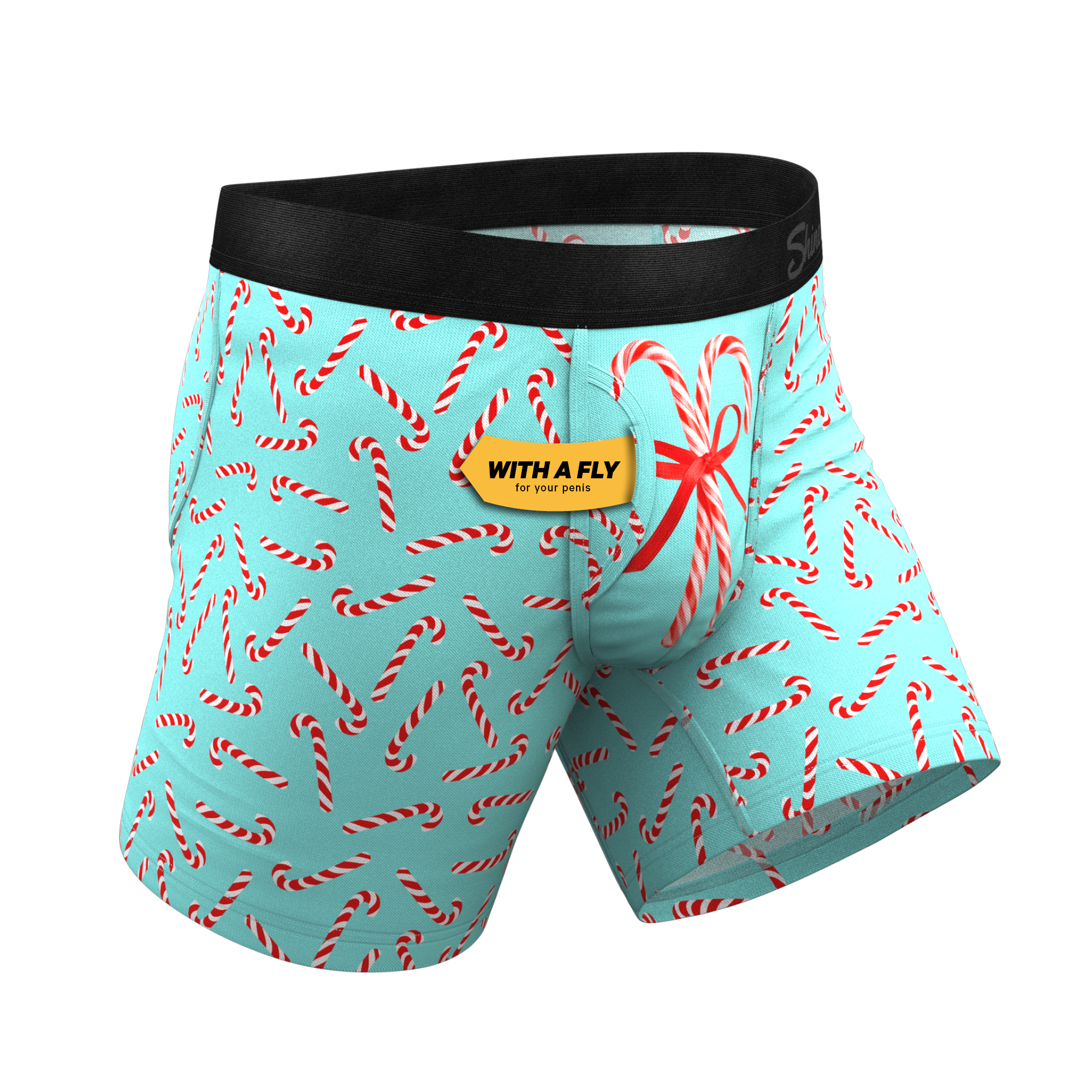 The Peppermint Pimp Canes | Candy Cane Ball Hammock® Pouch Underwear With Fly - Shinesty