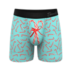 The Peppermint Pimp Canes | Candy Cane Ball Hammock® Pouch Underwear With Fly - Shinesty