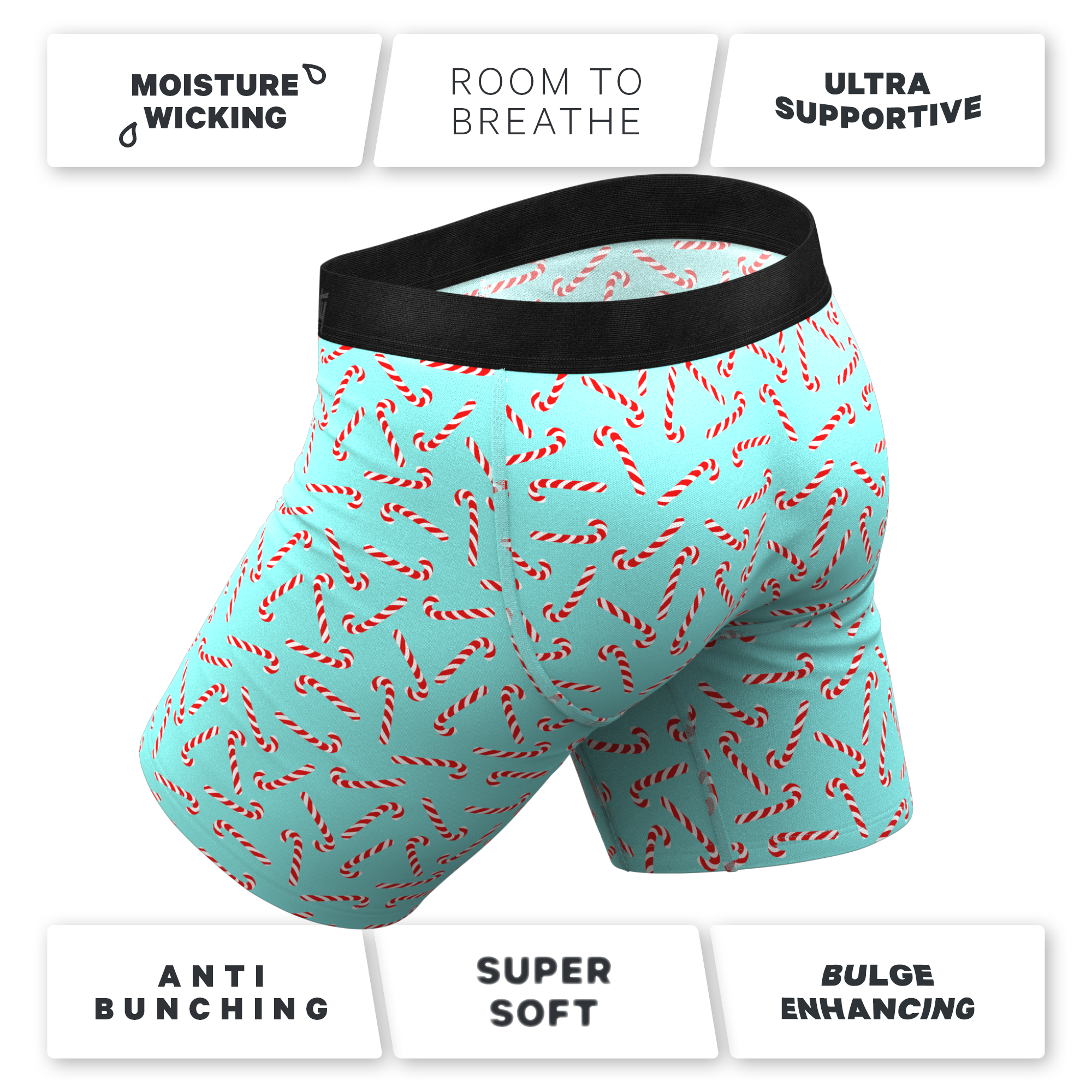 The Peppermint Pimp Canes | Candy Cane Ball Hammock® Boxer - Long Leg - Shinesty