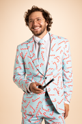 The Peppermint Pimp Canes | Candy Cane Men's Printed Party Tie - Shinesty