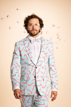 The Peppermint Pimp Canes | Candy Cane Men's Printed Bow Tie - Shinesty