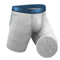 The Physical Education | Heather Grey and Blue Ball Hammock® Boxer - Long Leg - Shinesty