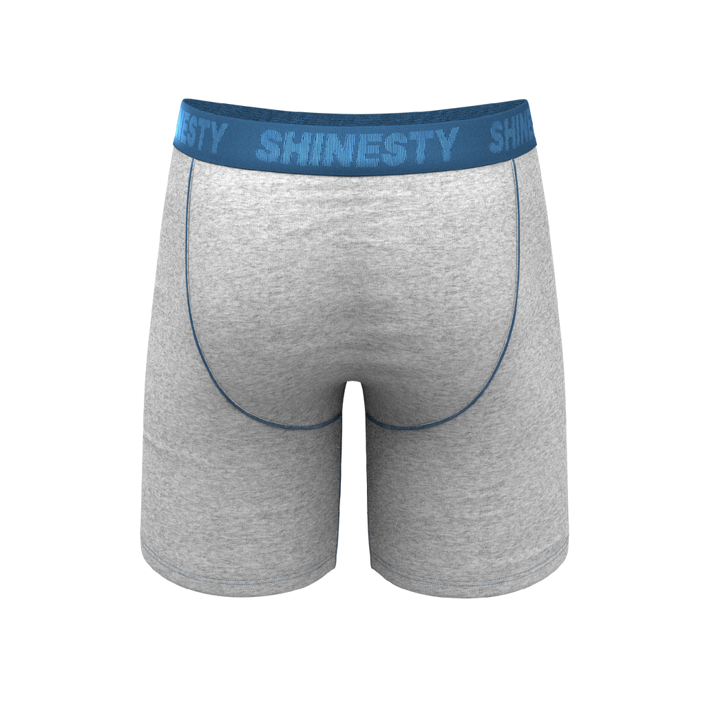 The Physical Education | Heather Grey and Blue Ball Hammock® Boxer - Long Leg - Shinesty