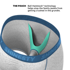 The Physical Education | Heather Grey and Blue Ball Hammock® Pouch Underwear - Shinesty