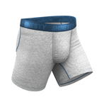 The Physical Education | Heather Grey and Blue Ball Hammock® Pouch Underwear - Shinesty