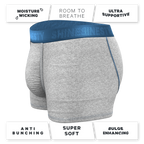 The Physical Education | Heather Grey and Blue Ball Hammock® Pouch Trunks Underwear - Shinesty