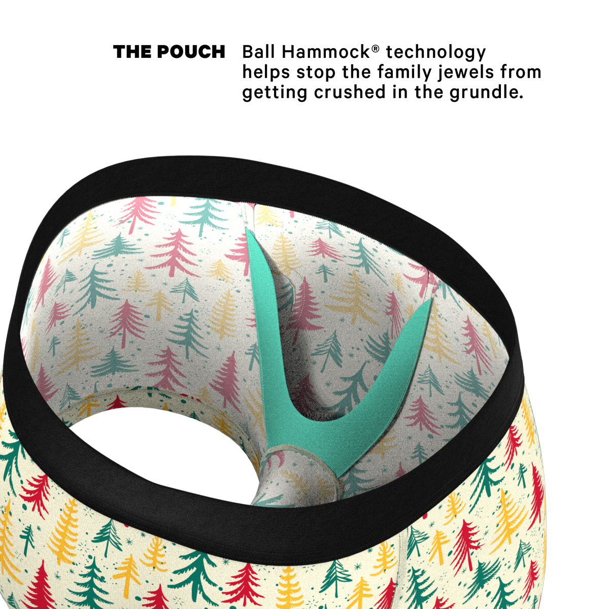 The Pine Tree Playboy | Retro Christmas Trees Ball Hammock® Pouch Trunks Underwear - Shinesty