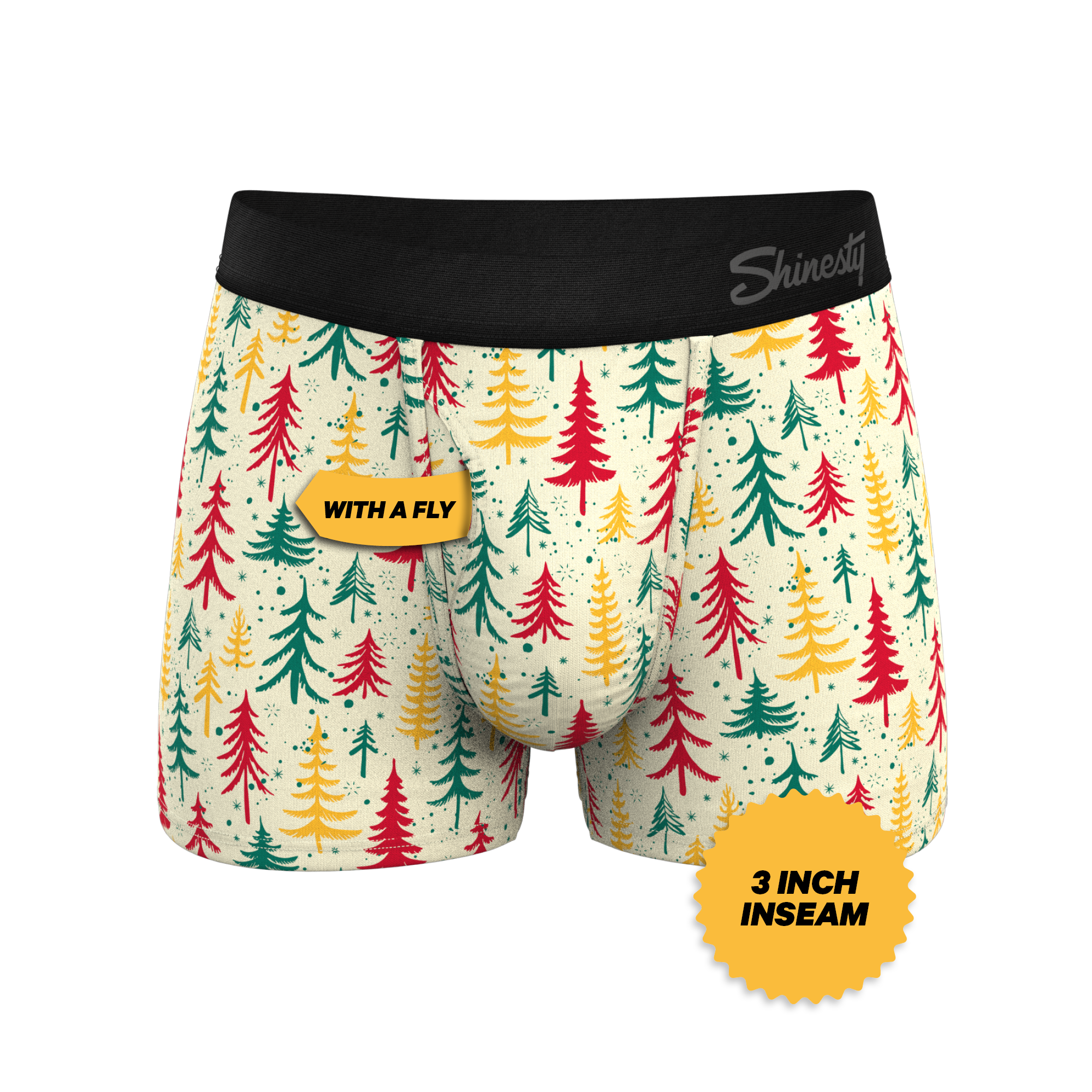 The Pine Tree Playboy | Retro Christmas Trees Ball Hammock® Pouch Trunks Underwear - Shinesty