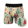 The Pine Tree Playboy | Retro Christmas Trees Ball Hammock® Pouch Underwear With Fly - Shinesty
