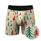 The Pine Tree Playboy | Retro Christmas Trees Ball Hammock® Pouch Underwear With Fly - Shinesty