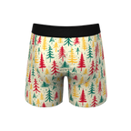 The Pine Tree Playboy | Retro Christmas Trees Ball Hammock® Pouch Underwear With Fly - Shinesty