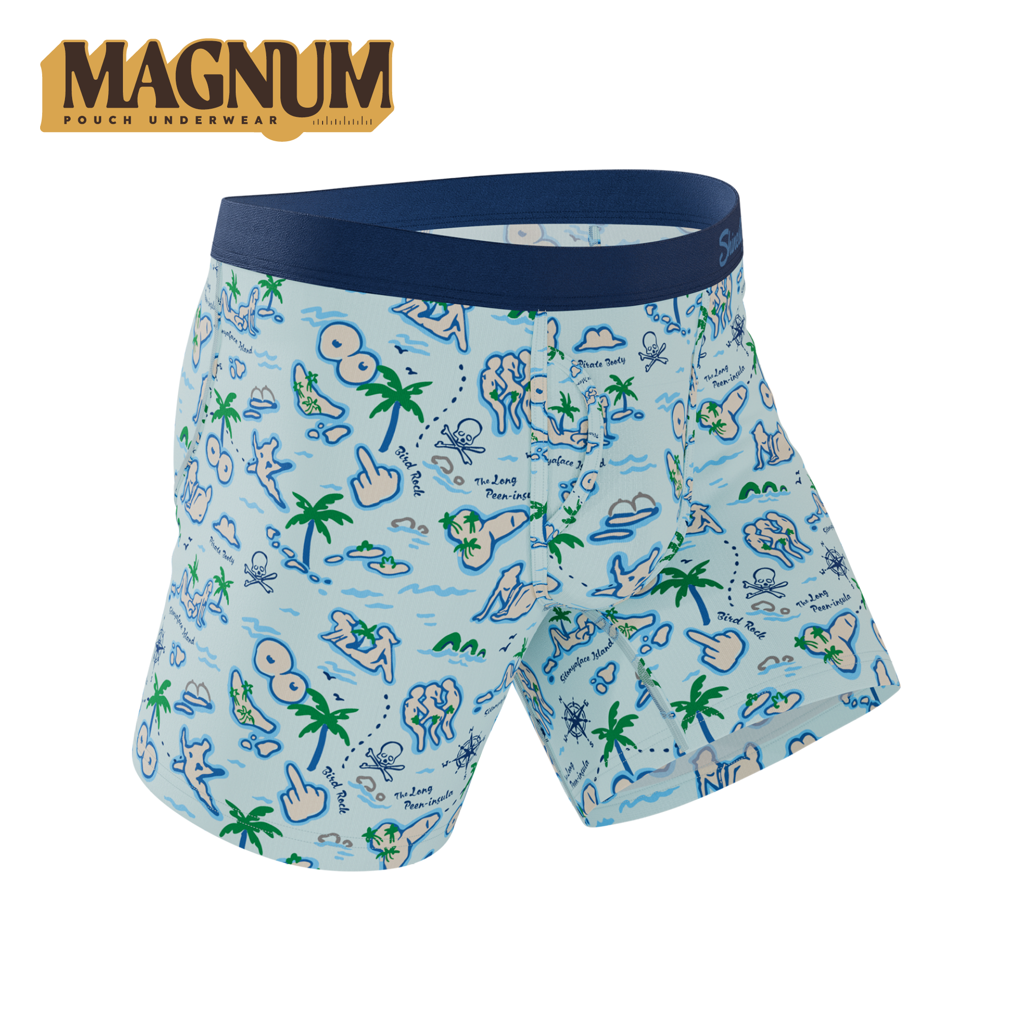 The Pirate's Booty | Naughty Map Ball Hammock® Magnum Big Pouch Underwear - Shinesty