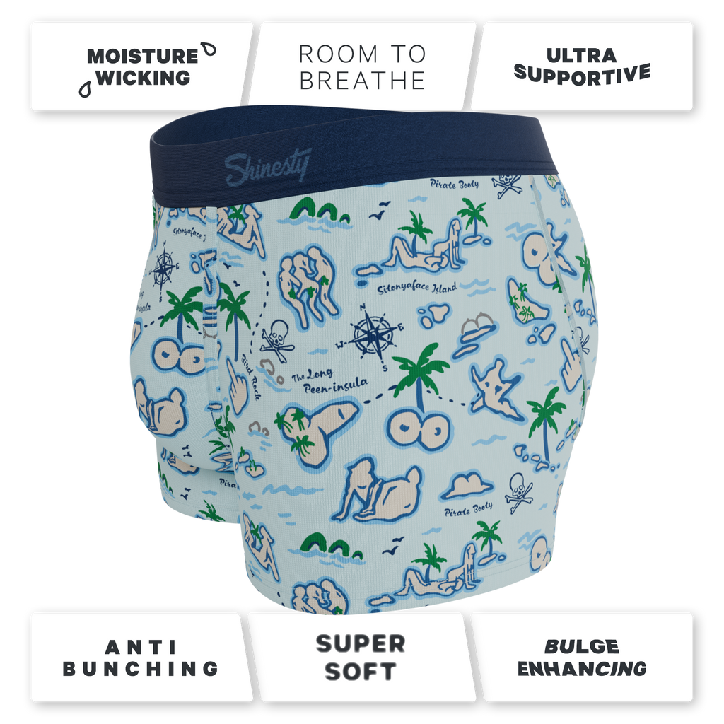 The Pirate's Booty | Naughty Map Ball Hammock® Pouch Trunks Underwear - Shinesty