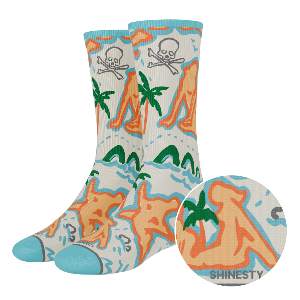 The Pirate's Booty | Naughty Map Heel Hammock™ Crew Socks - Shinesty