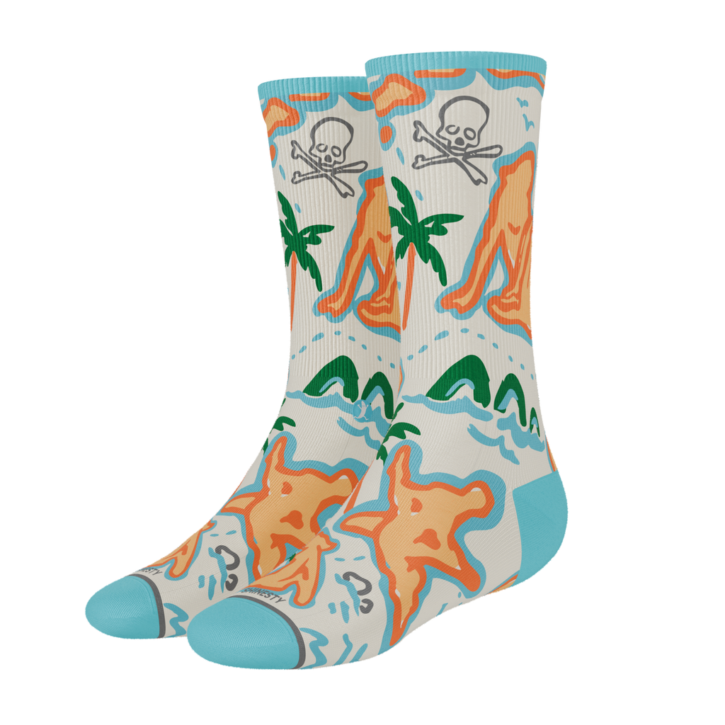 The Pirate's Booty | Naughty Map Heel Hammock™ Crew Socks - Shinesty