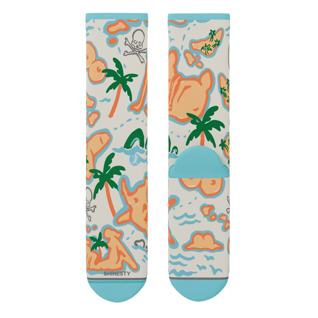 The Pirate's Booty | Naughty Map Heel Hammock™ Crew Socks - Shinesty