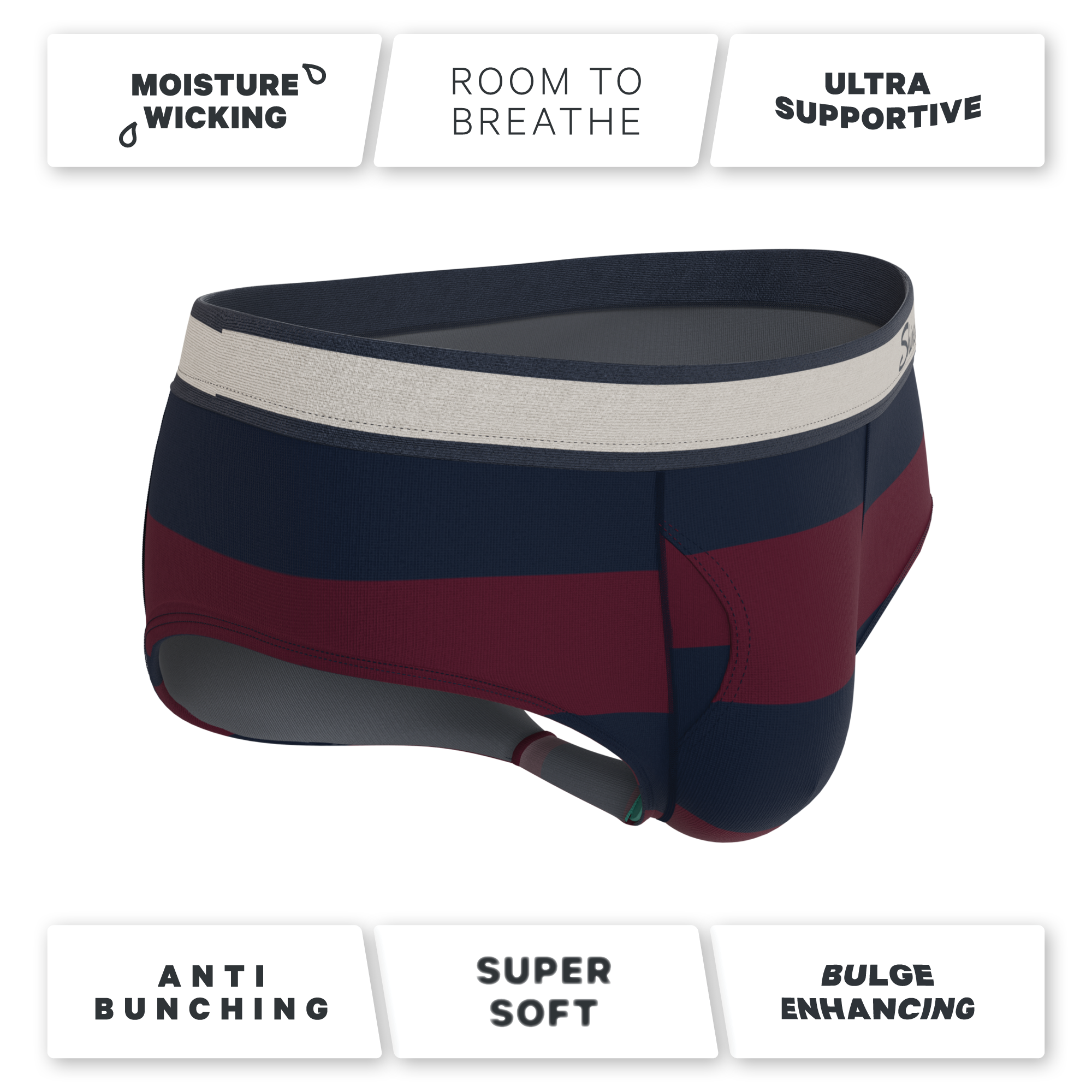 The Pitch | Rugby Stripe Ball Hammock® Pouch Underwear Briefs - Shinesty