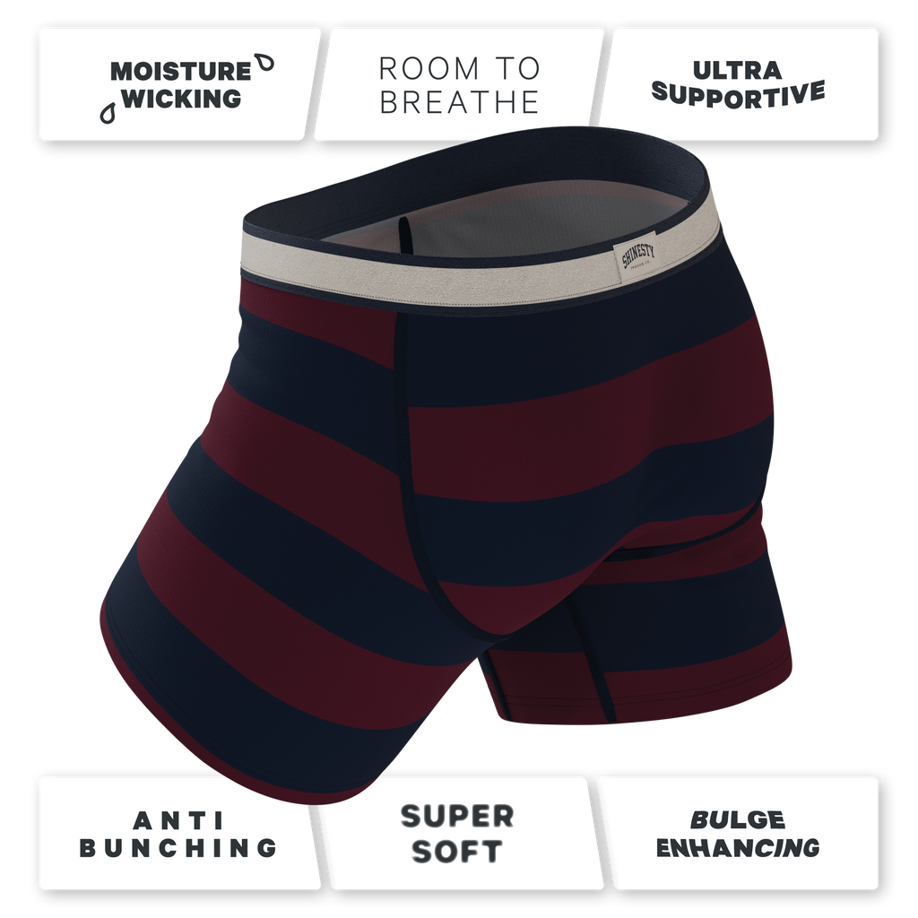The Pitch | Rugby Stripe Ball Hammock® Pouch Underwear With Fly - Shinesty