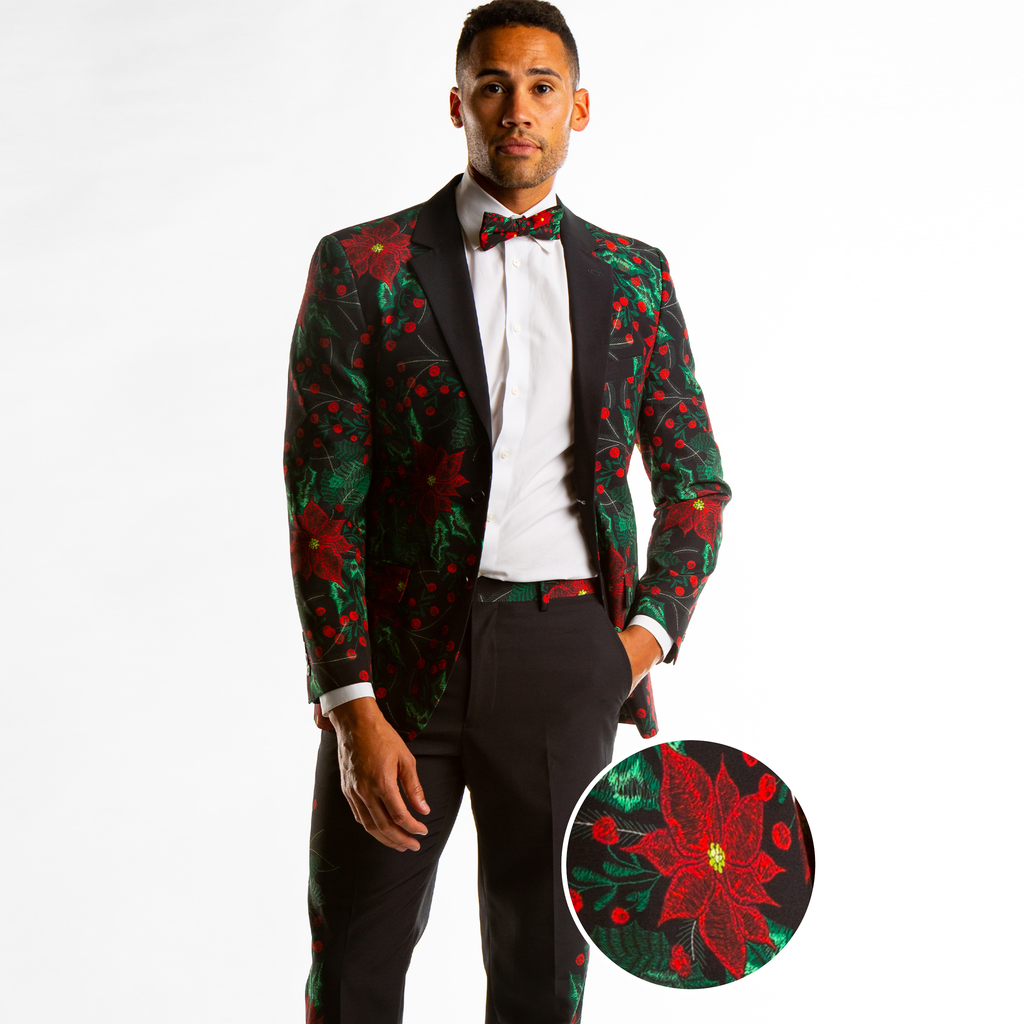 The Centerpiece | Poinsettia Ugly Christmas Suit - Shinesty