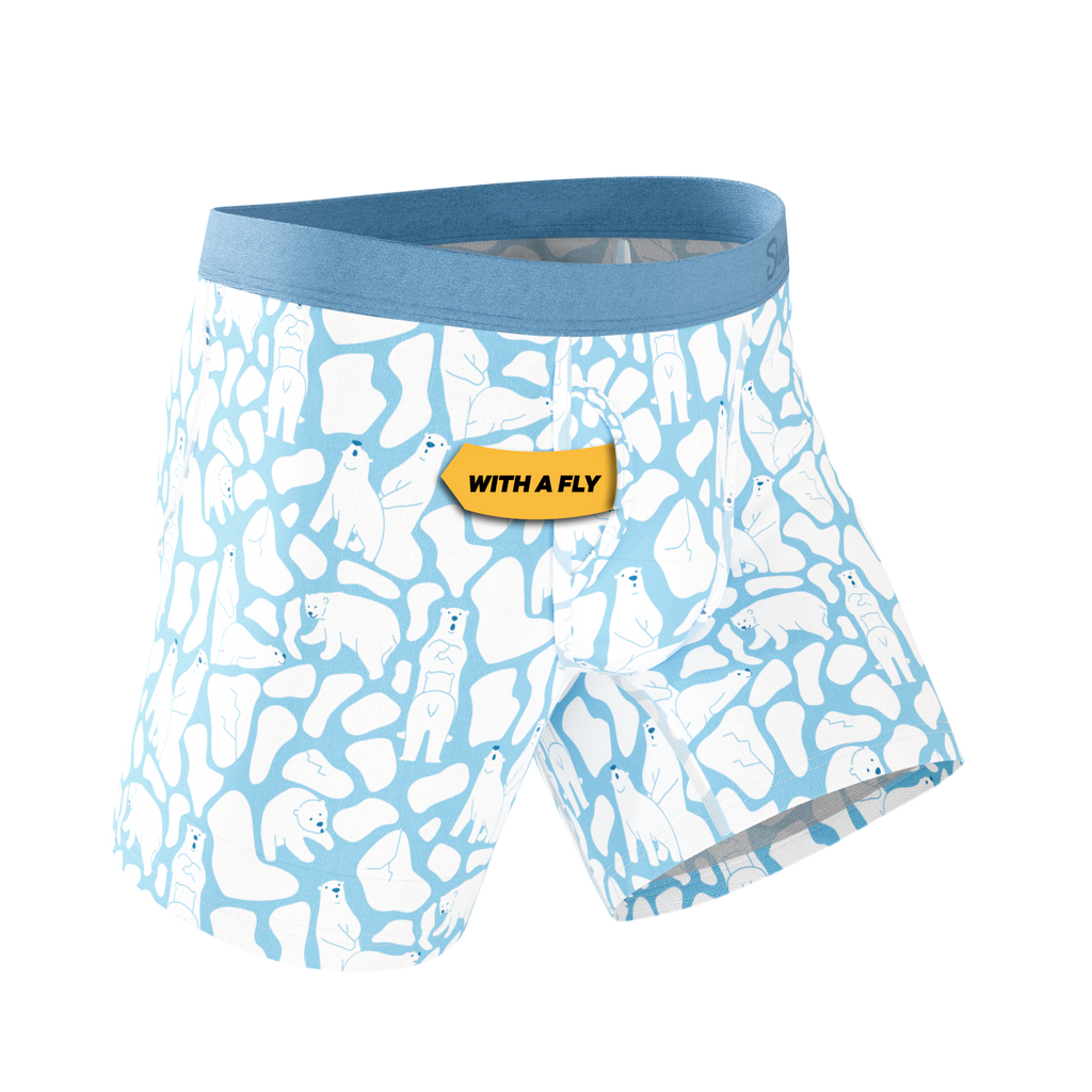 The Polar Polka | Polar Bear Scene Ball Hammock® Pouch Underwear With Fly - Shinesty