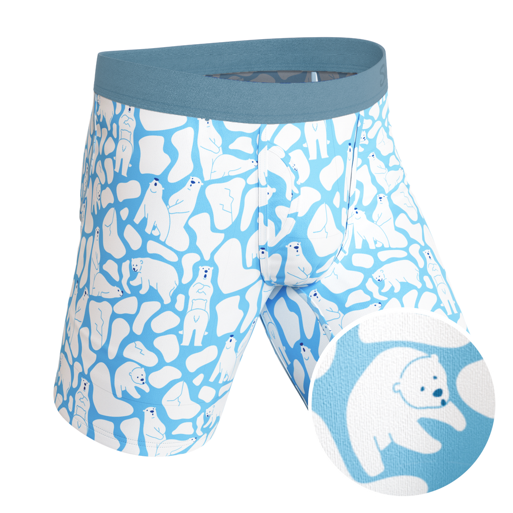The Polar Polka | Polar Bear Scene Ball Hammock® Boxer - Long Leg - Shinesty