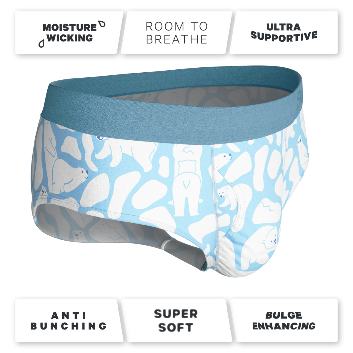 The Polar Polka | Polar Bear Scene Ball Hammock® Pouch Underwear Briefs - Shinesty