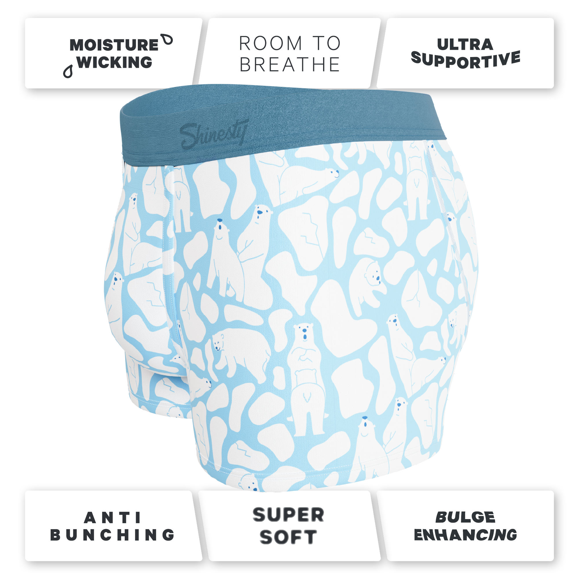 The Polar Polka | Polar Bear Scene Ball Hammock® Pouch Trunks Underwear - Shinesty