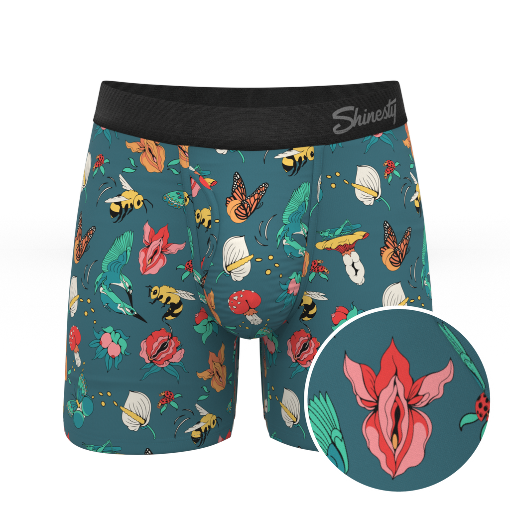 The Pollination Station | Birds and Bees Ball Hammock® Pouch Underwear With Fly - Shinesty