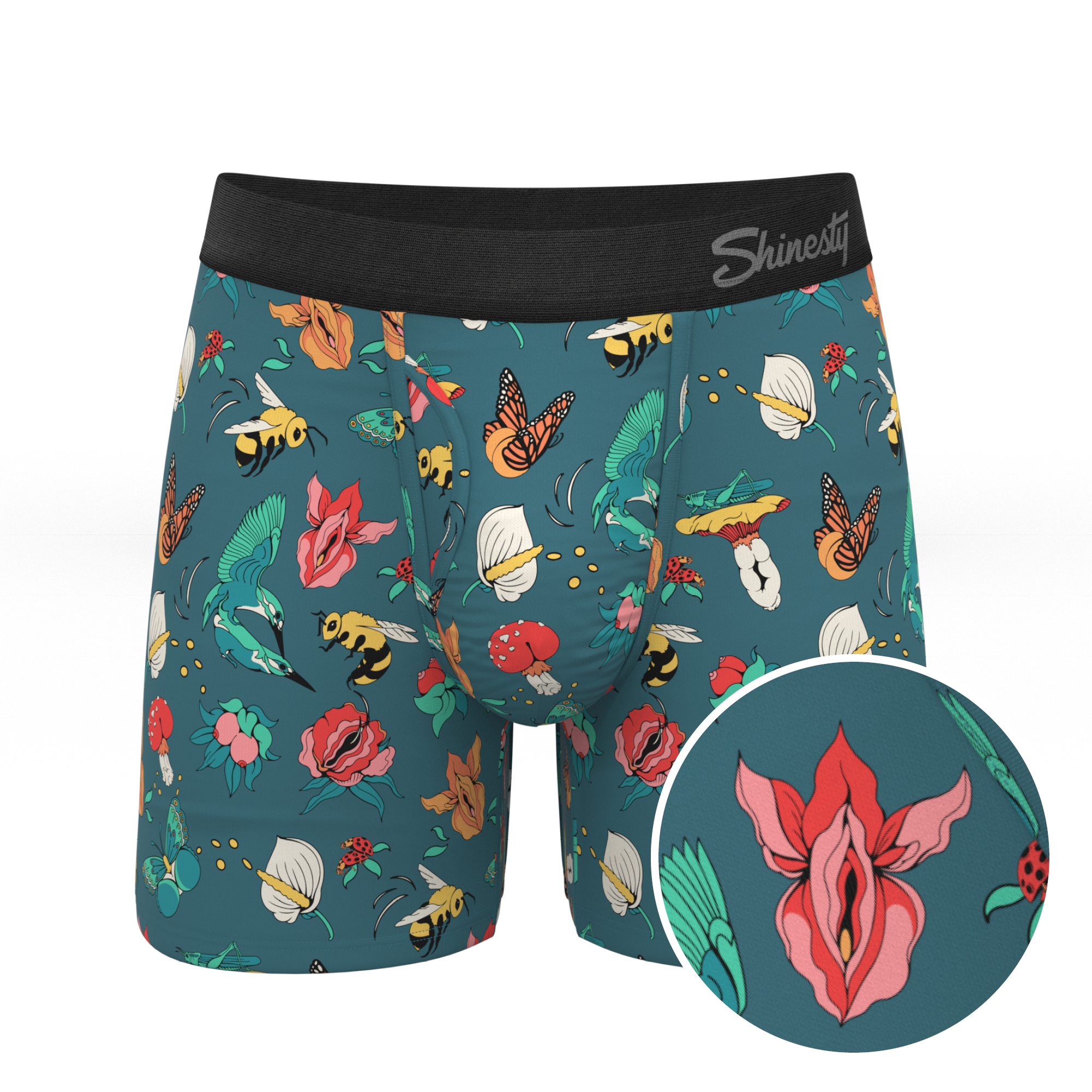 The Pollination Station | Birds and Bees Ball Hammock® Pouch Underwear With Fly - Shinesty