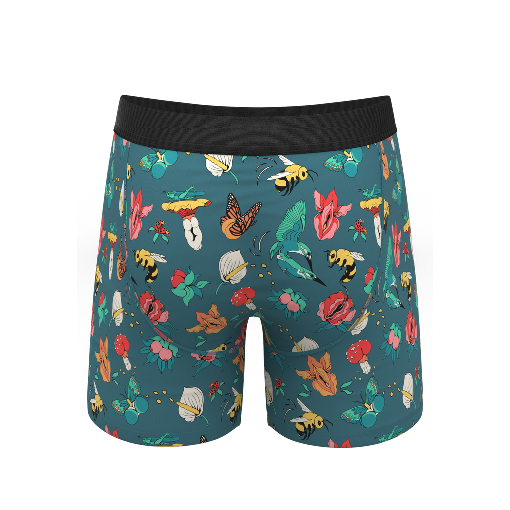 The Pollination Station | Birds and Bees Ball Hammock® Pouch Underwear With Fly - Shinesty