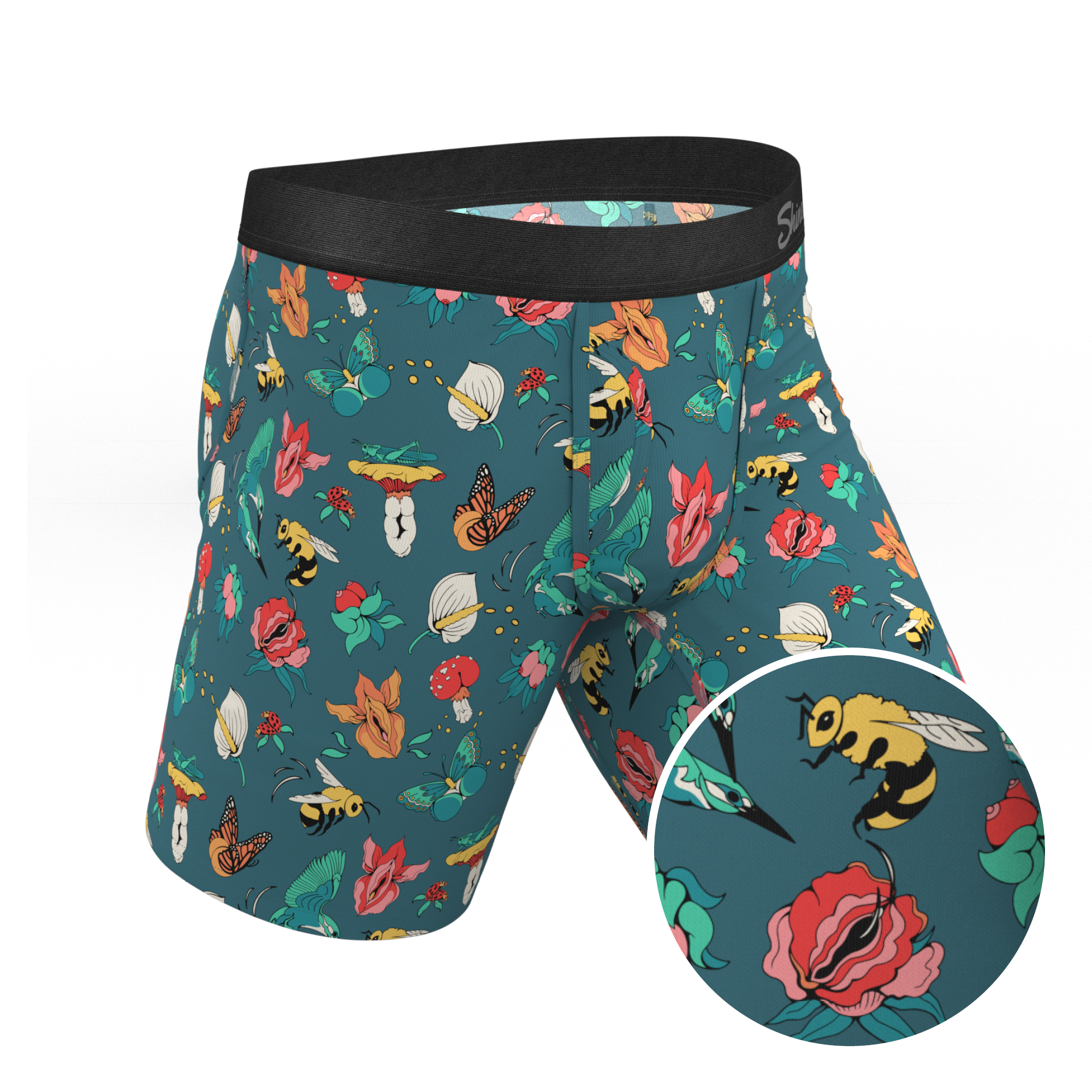 The Pollination Station | Birds and Bees Ball Hammock® Boxer - Long Leg - Shinesty