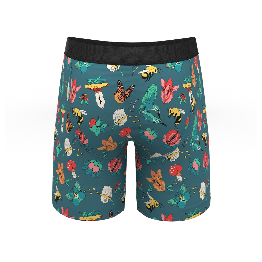 The Pollination Station | Birds and Bees Ball Hammock® Boxer - Long Leg - Shinesty