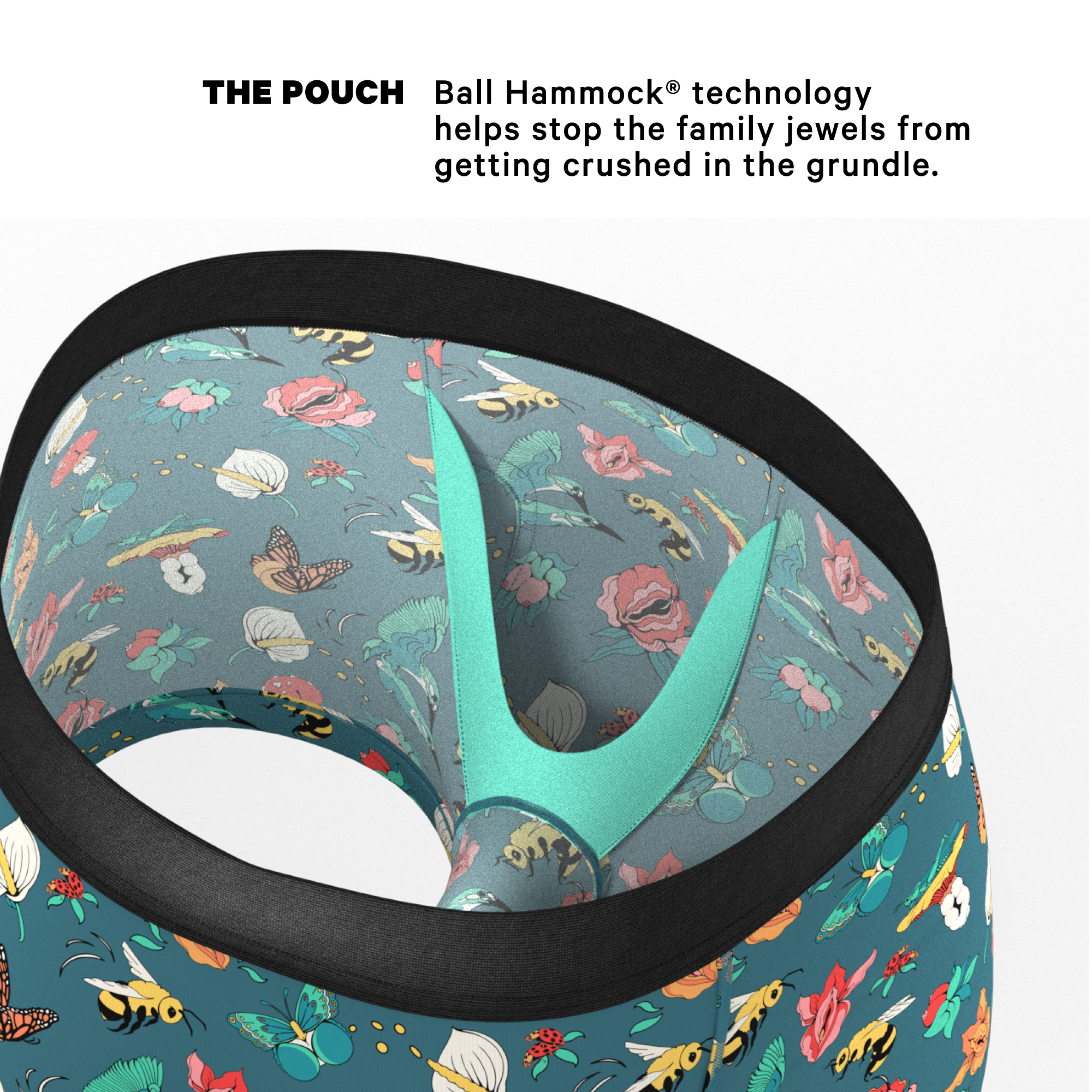 The Pollination Station | Birds and Bees Ball Hammock® Pouch Trunks Underwear - Shinesty