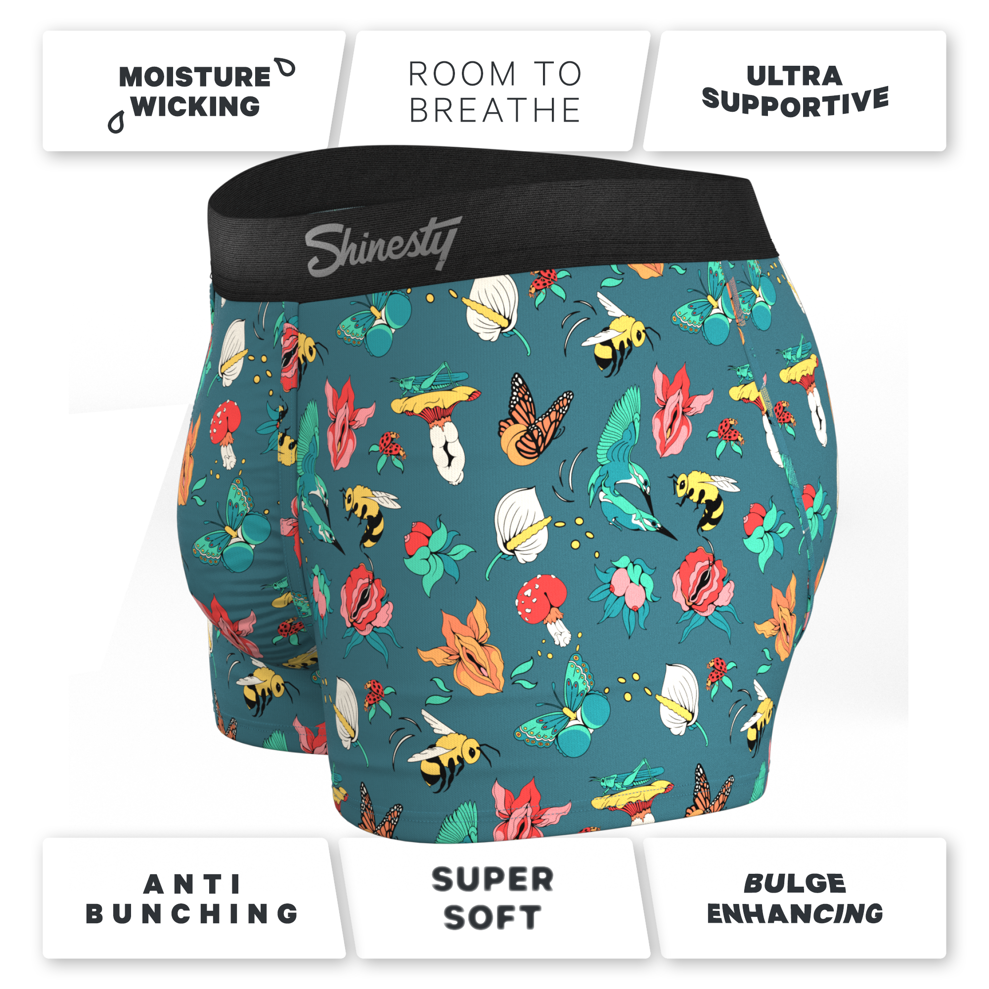 The Pollination Station | Birds and Bees Ball Hammock® Pouch Trunks Underwear - Shinesty