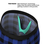 The Precious Plums | Blue Plaid Ball Hammock® Boxer - Long Leg - Shinesty
