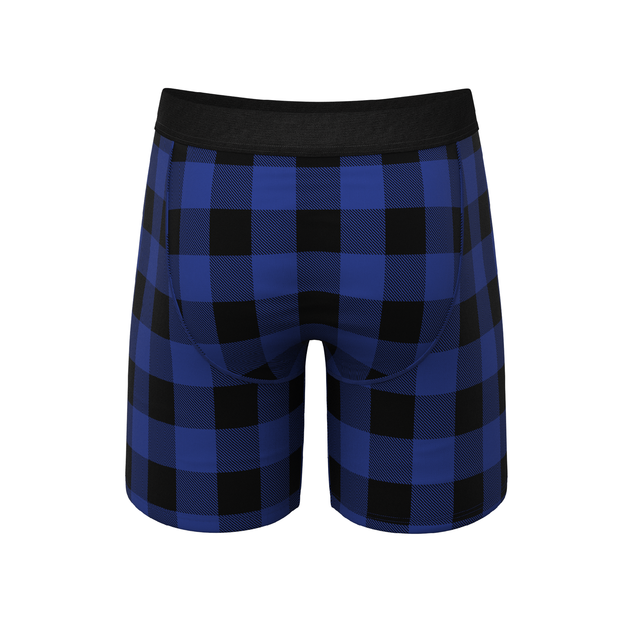 The Precious Plums | Blue Plaid Ball Hammock® Boxer - Long Leg - Shinesty