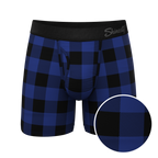 The Precious Plums | Blue Plaid Ball Hammock® Pouch Underwear With Fly - Shinesty