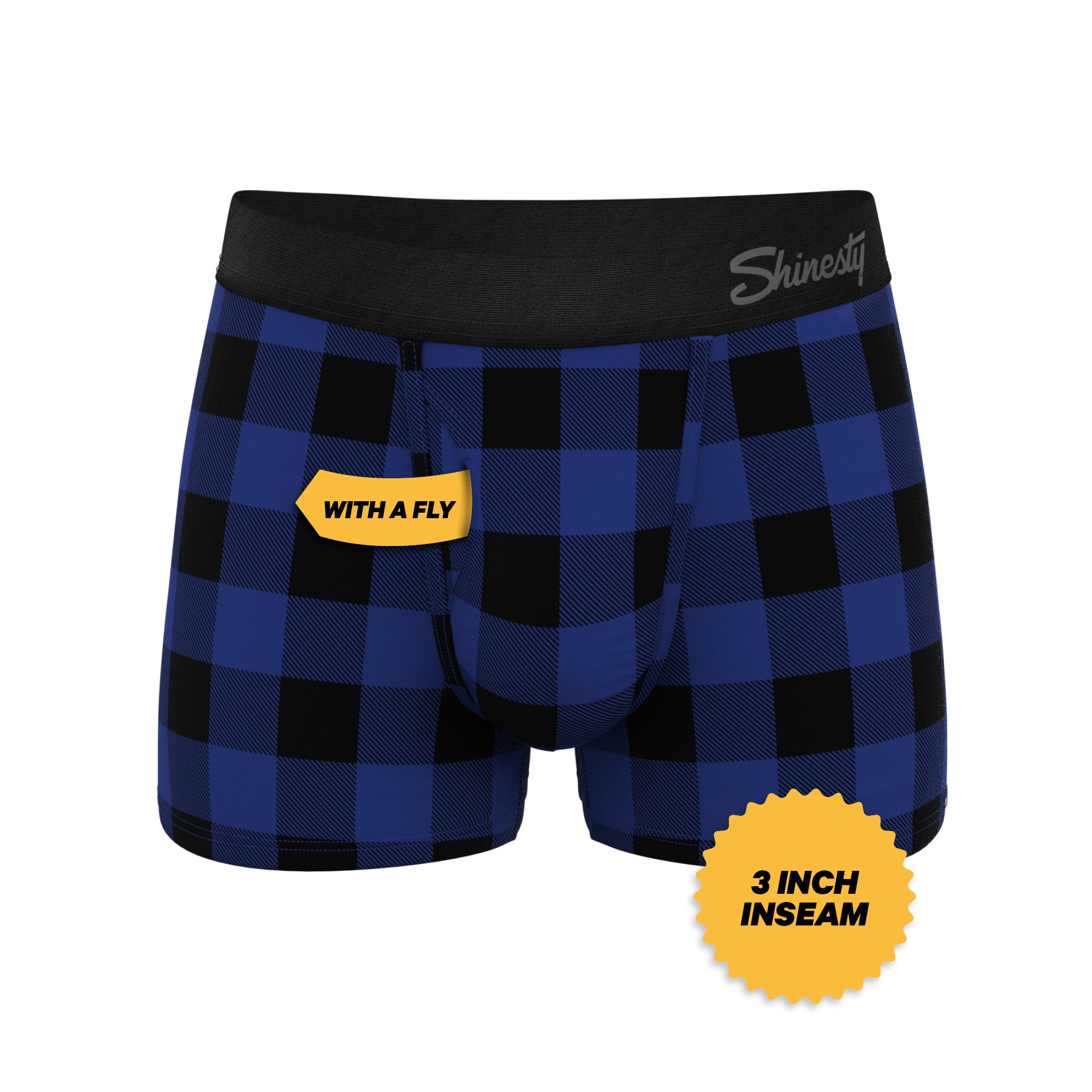 The Precious Plums | Blue Plaid Ball Hammock® Pouch Trunks Underwear - Shinesty
