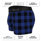 The Precious Plums | Blue Plaid Ball Hammock® Pouch Trunks Underwear - Shinesty